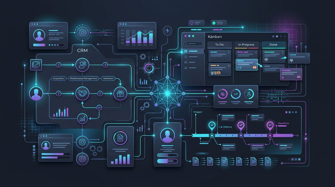 CRM and Projects vector art